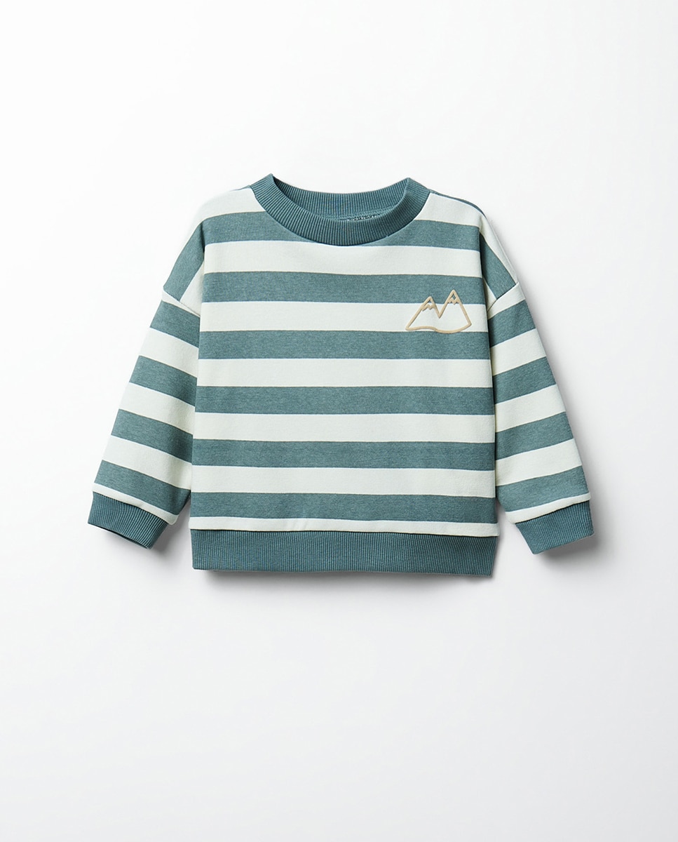 Imagem 0 de Sweatshirt às Riscas com Bordado
