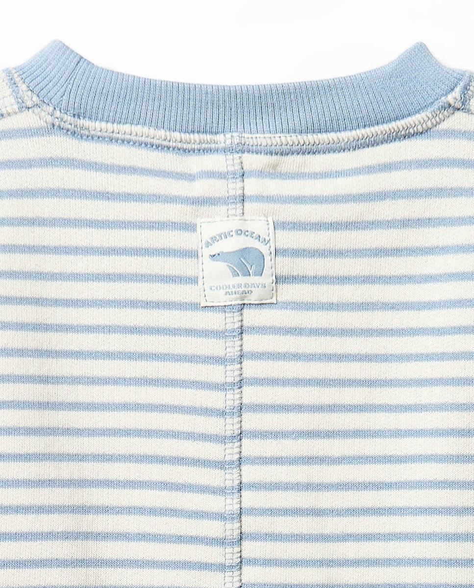Sweatshirt às Riscas com Urso Sfera 120 Cru-4