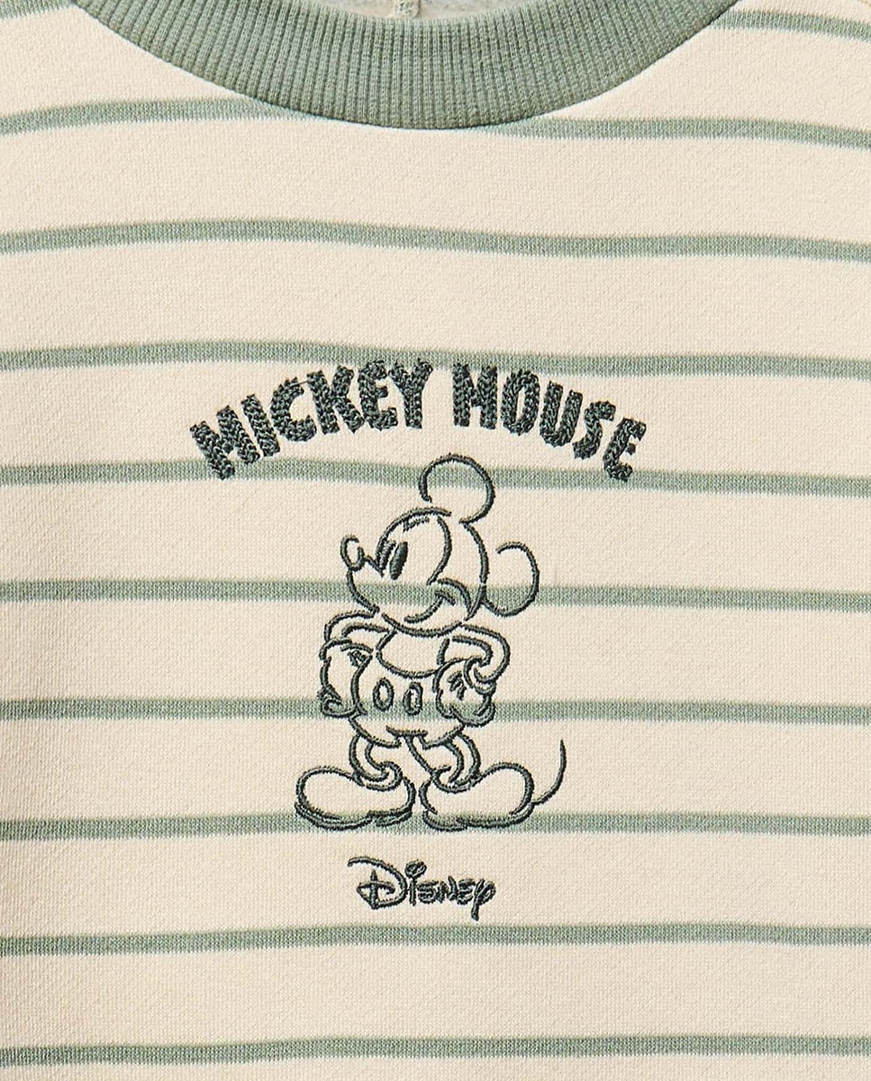 Sweatshirt com Estampado Mickey Branco-marfim-2