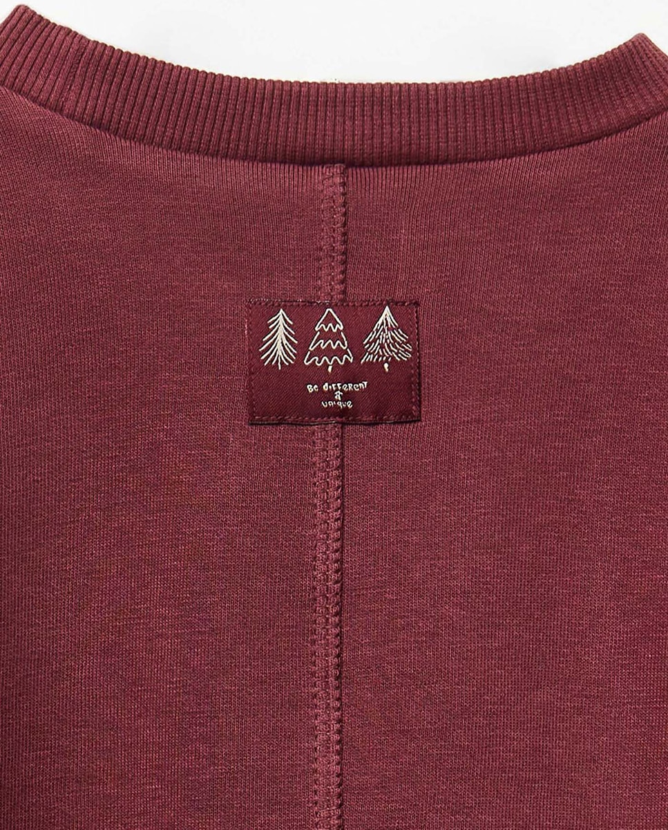 Sweatshirt com Pinheiros Bordados Bordeaux-4