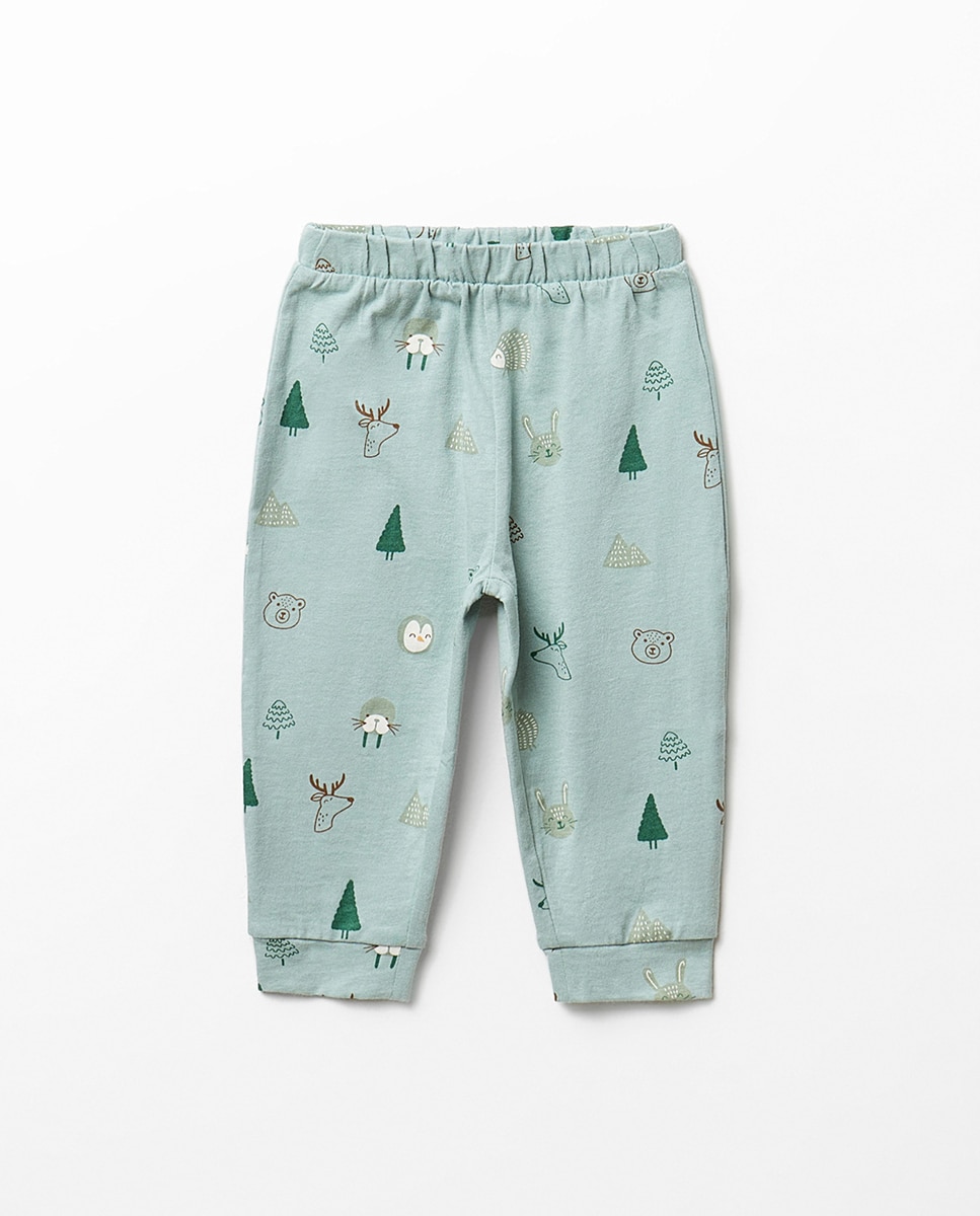Pijama com Caras de Animais 510 Verde Claro-5
