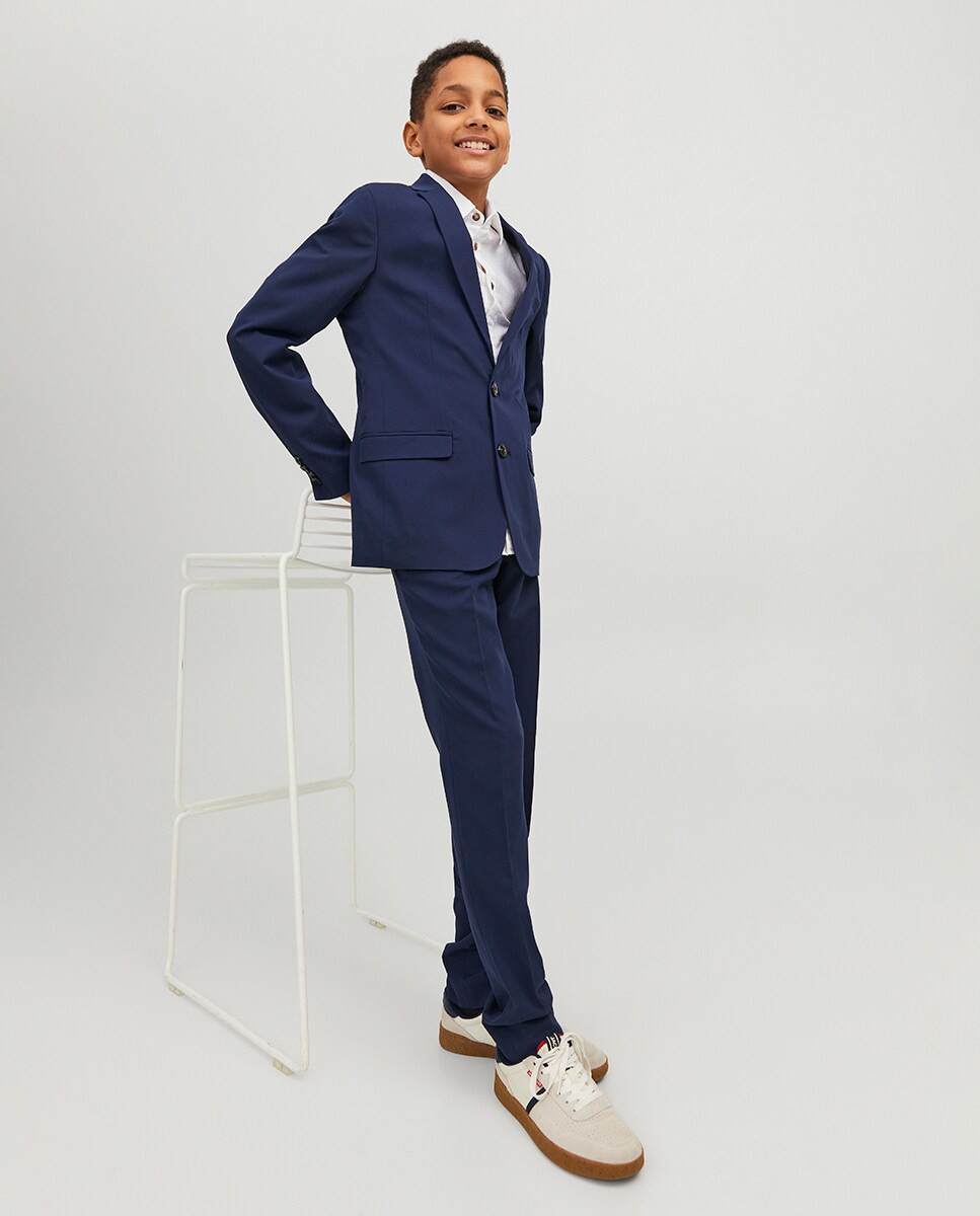 Fato de Duas Peças de Cerimónia Azul Elétrico-5