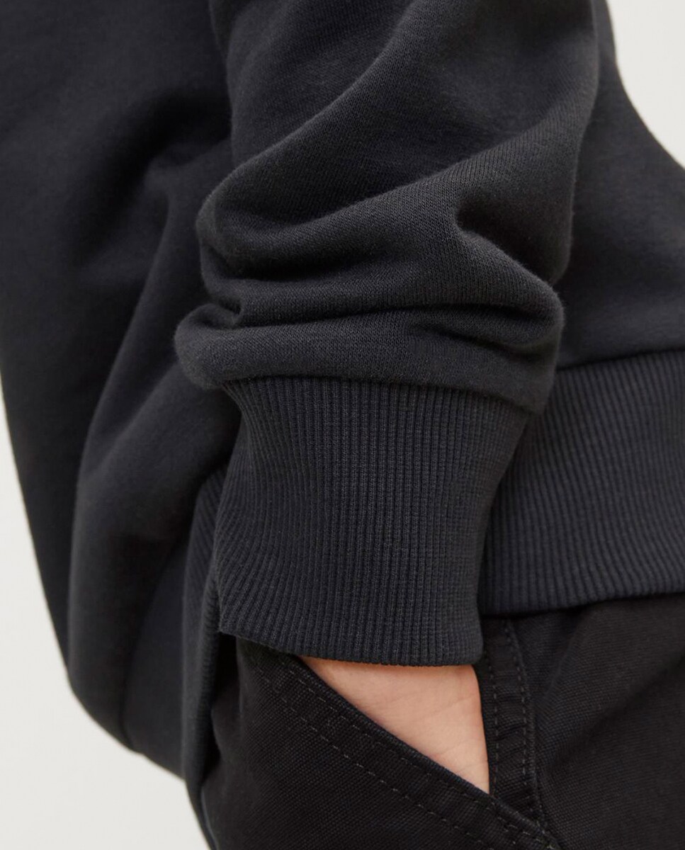 Sweatshirt sem Capuz Preto-2