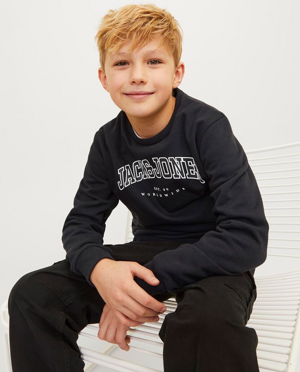 Sweatshirt sem Capuz Preto-4