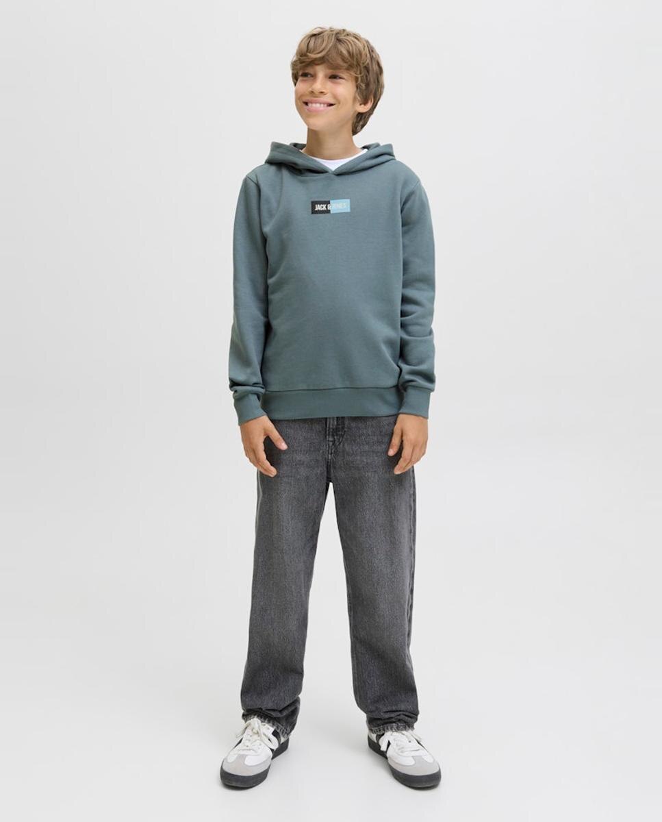 Sweatshirt com Capuz com Estampado à Frente Jack & Jones Azul-6