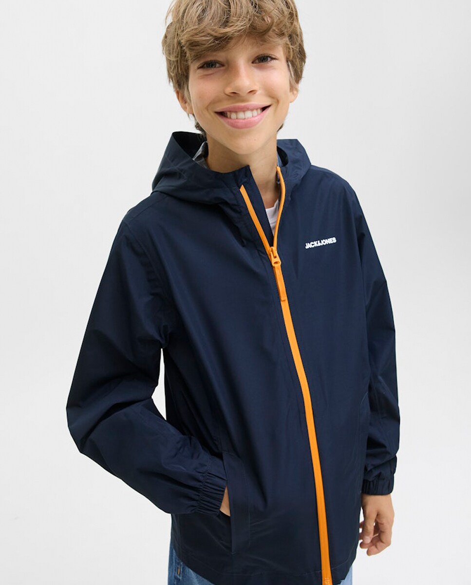 Casaco Impermeável com Capuz Azul-marinho-3