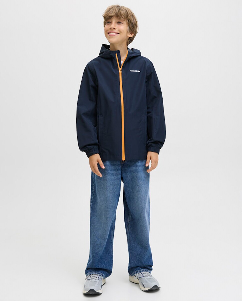 Casaco Impermeável com Capuz Azul-marinho-6