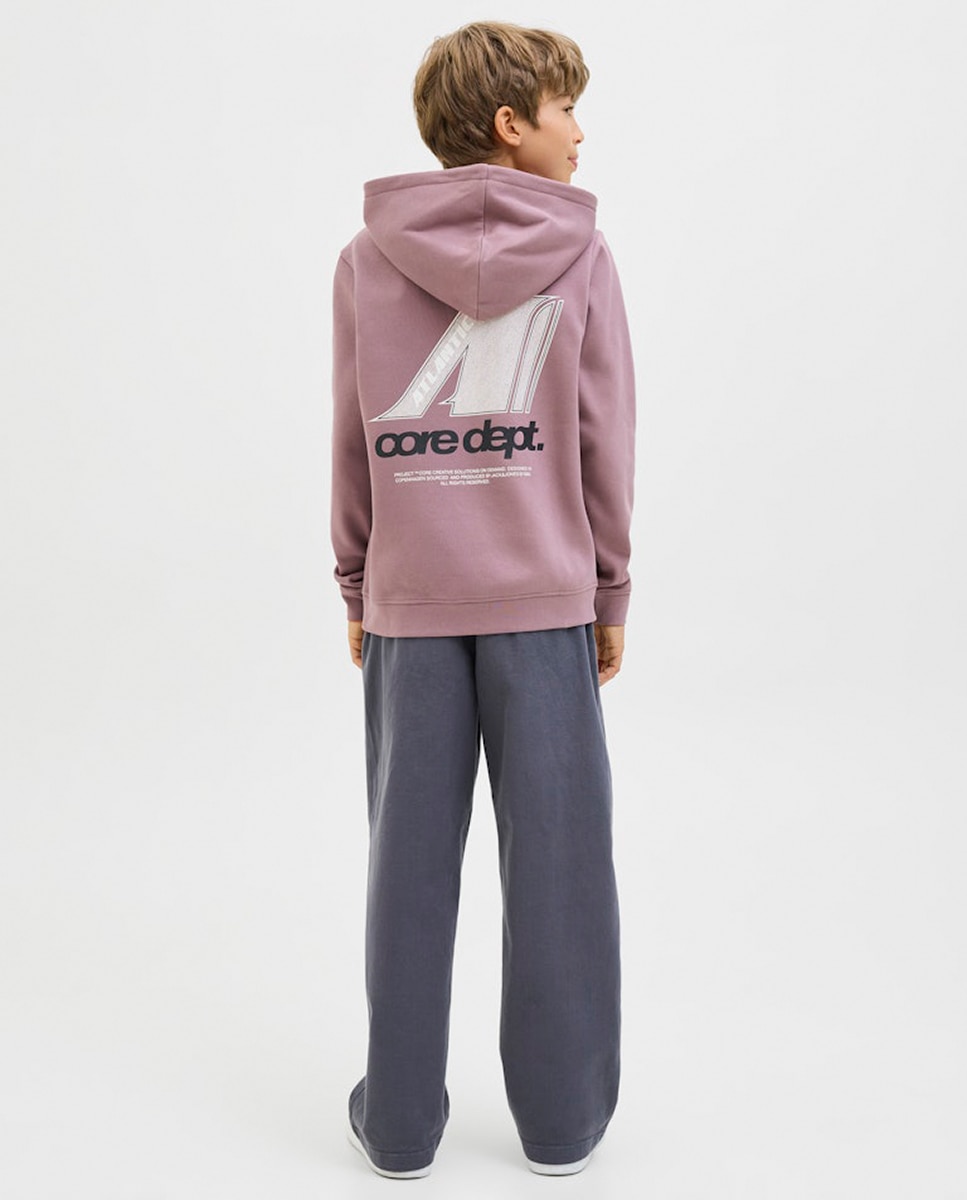 Sweatshirt com Capuz e Backprint Rosa-2