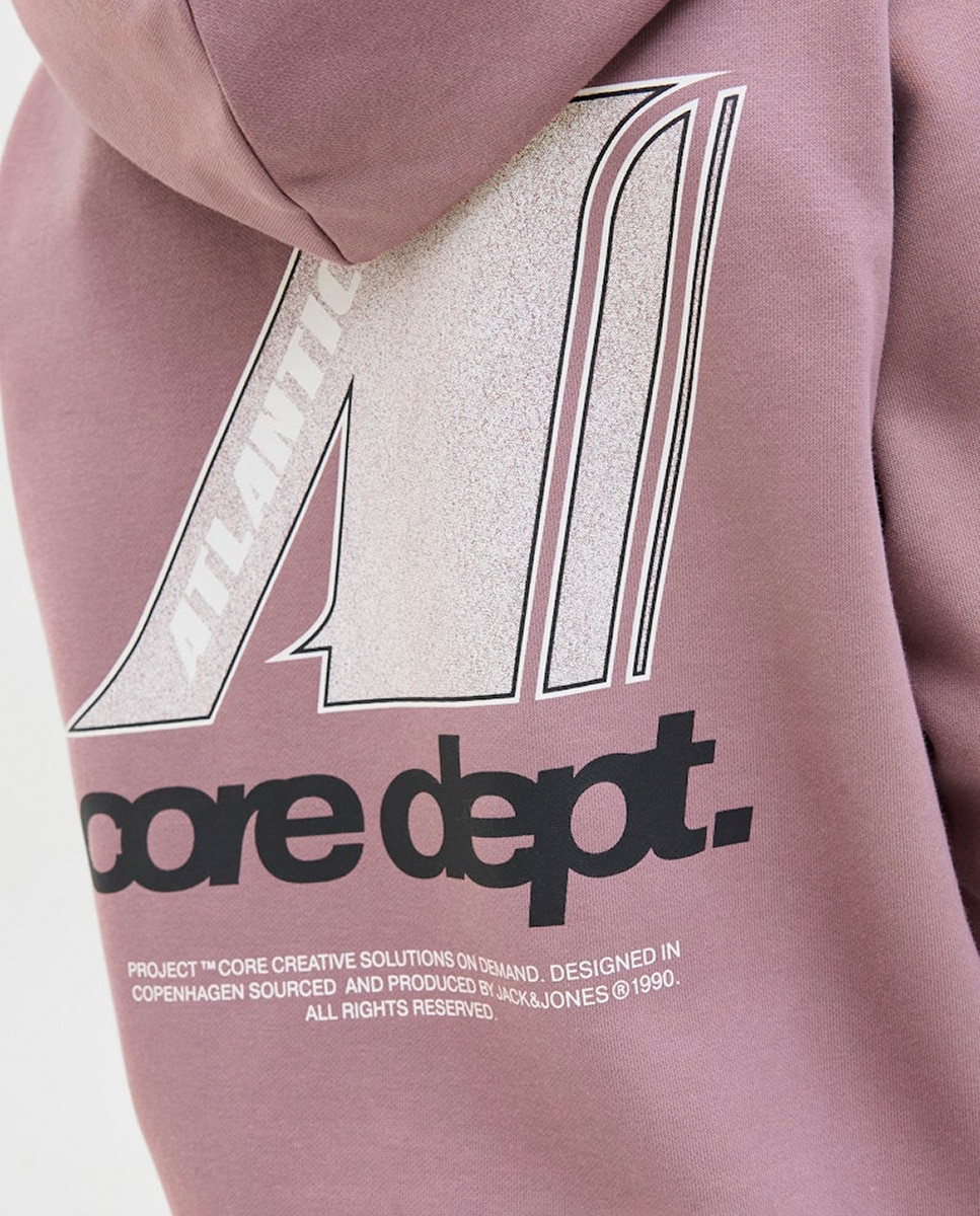 Sweatshirt com Capuz e Backprint Rosa-5