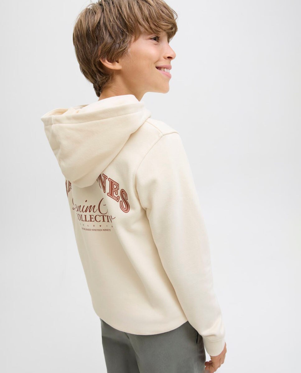 Sweatshirt com Capuz com Back Print Branco-4