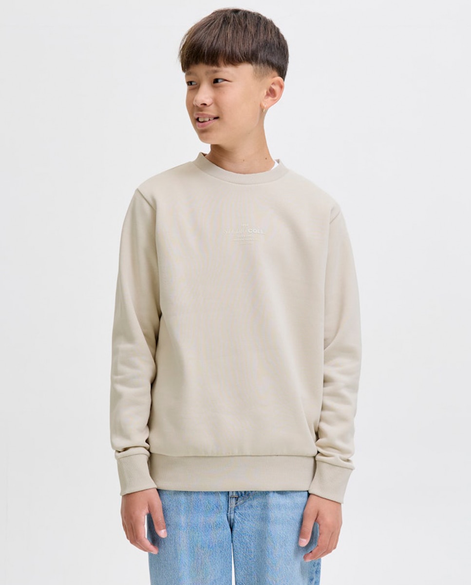 Sweatshirt sem capuz Creme-1