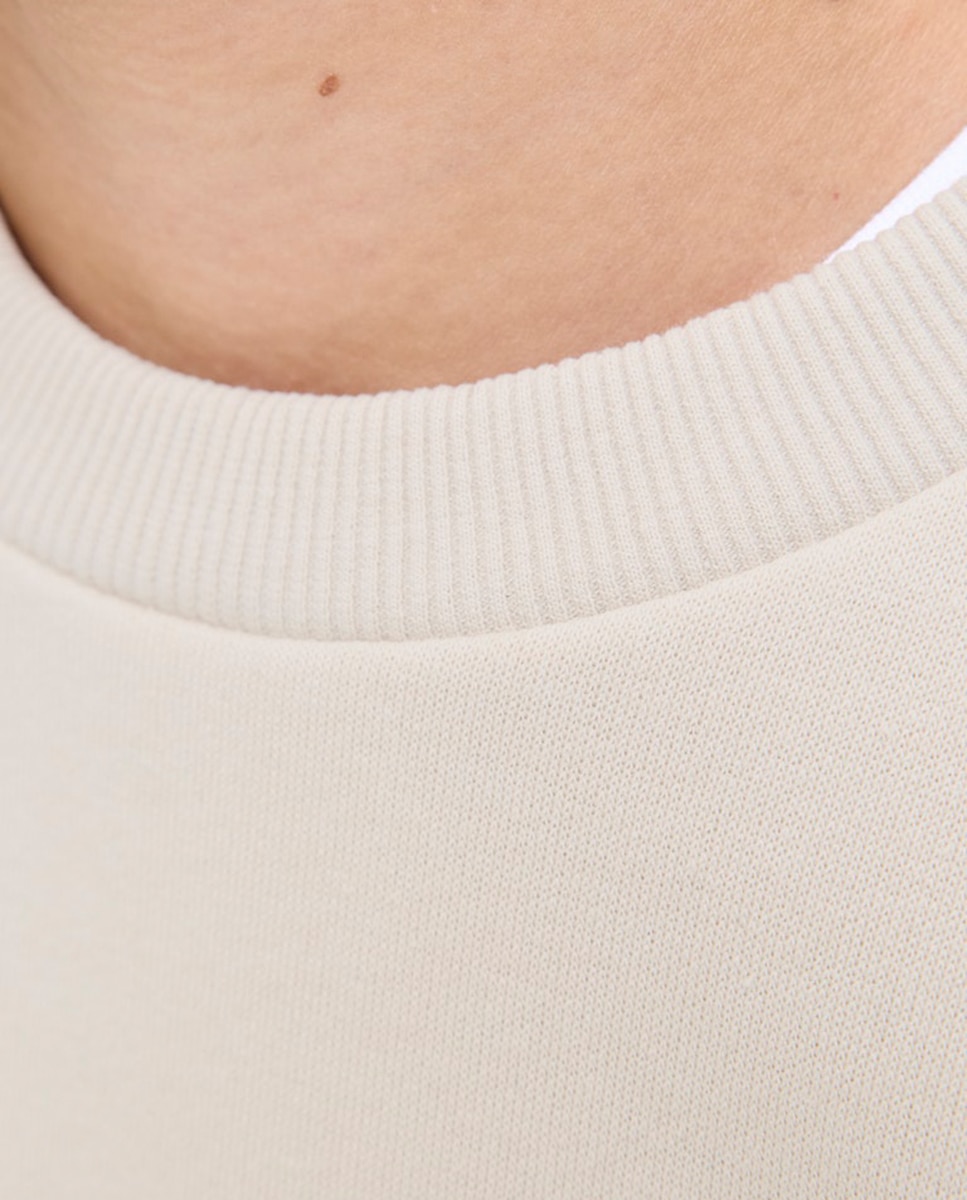 Sweatshirt sem capuz Creme-3