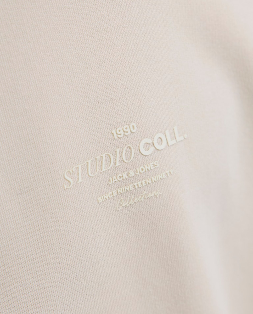 Sweatshirt sem capuz Creme-4