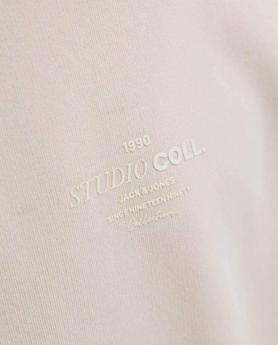 Sweatshirt sem capuz Creme-4