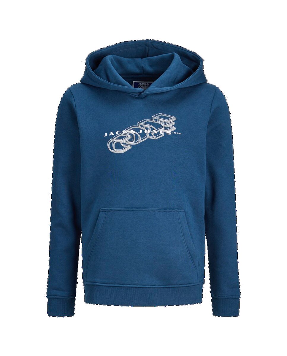Sudadera de niño con capucha y print frontal - Jack & Jones - Azul Azul-7