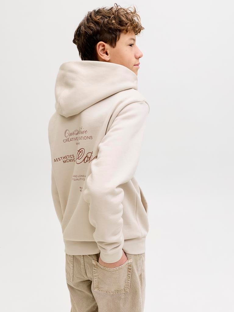Sweatshirt com Capuz e Back Print Creme-2