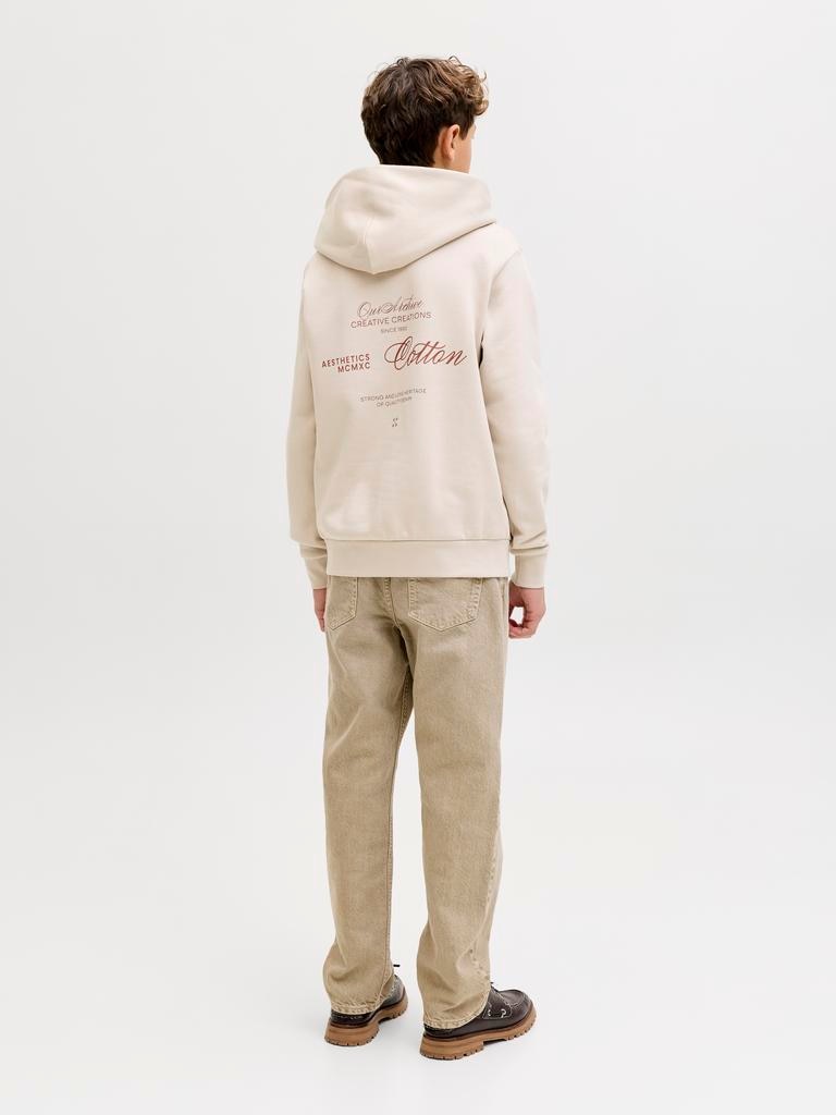 Sweatshirt com Capuz e Back Print Creme-3