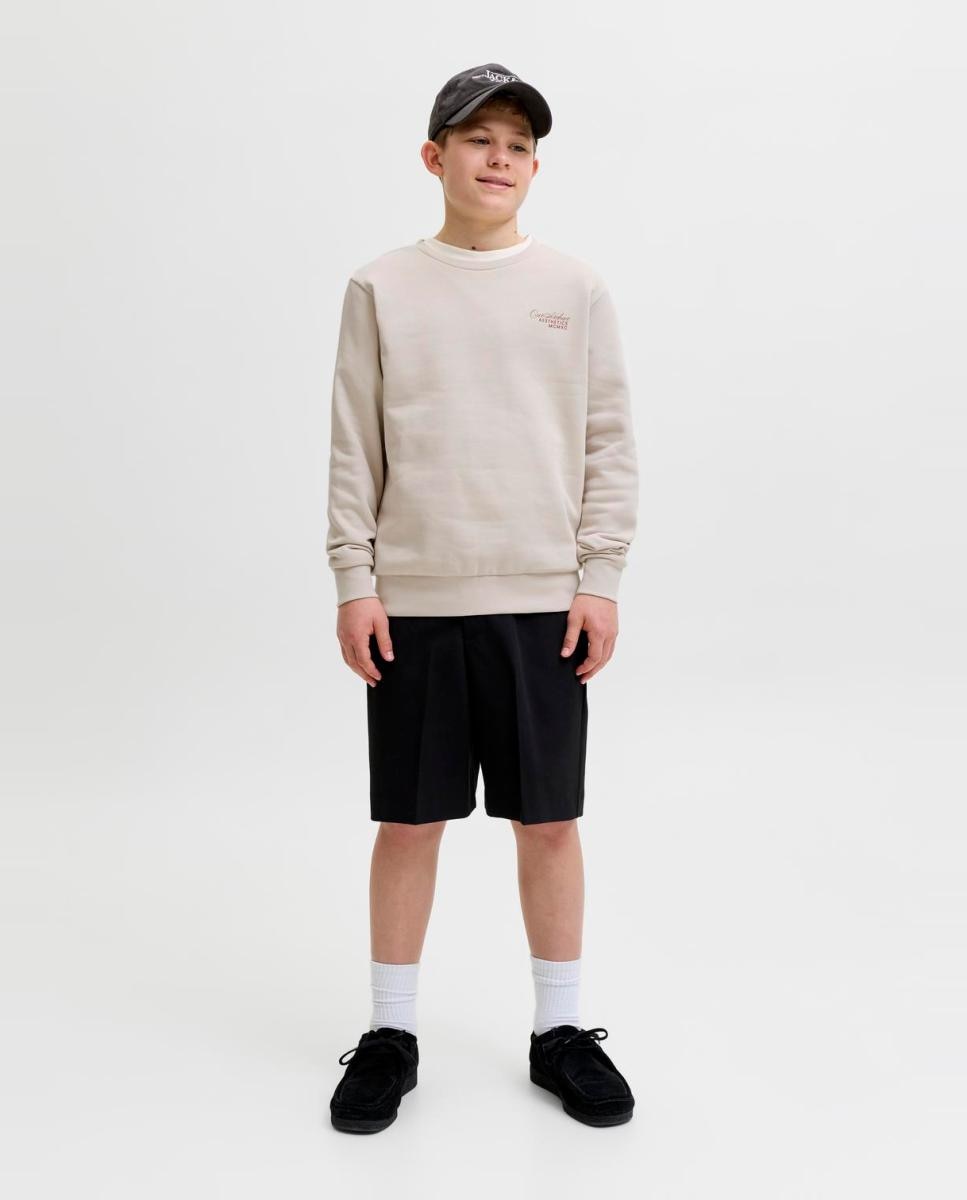 Sweatshirt de Gola Redonda com Back Print Jack & Jones Creme-5