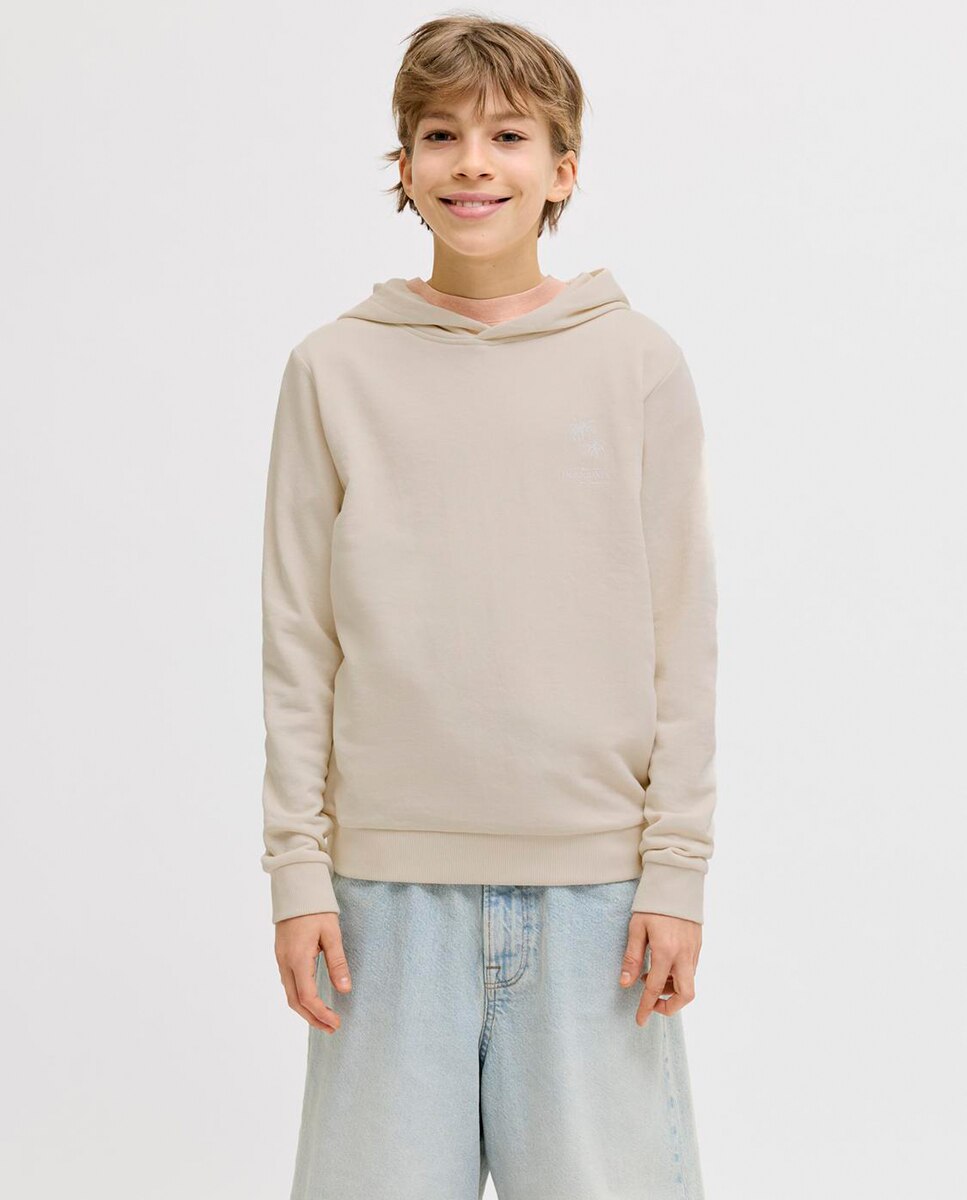 Sweatshirt com Capuz e Estampado Lateral Pequeno Jack & Jones Branco-2