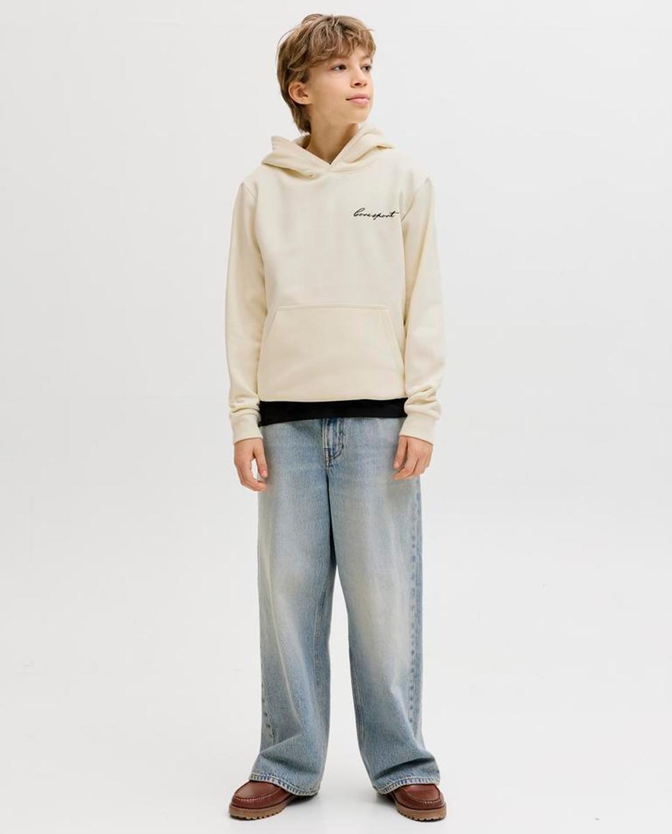 Sweatshirt com Capuz e Back Print Creme-2