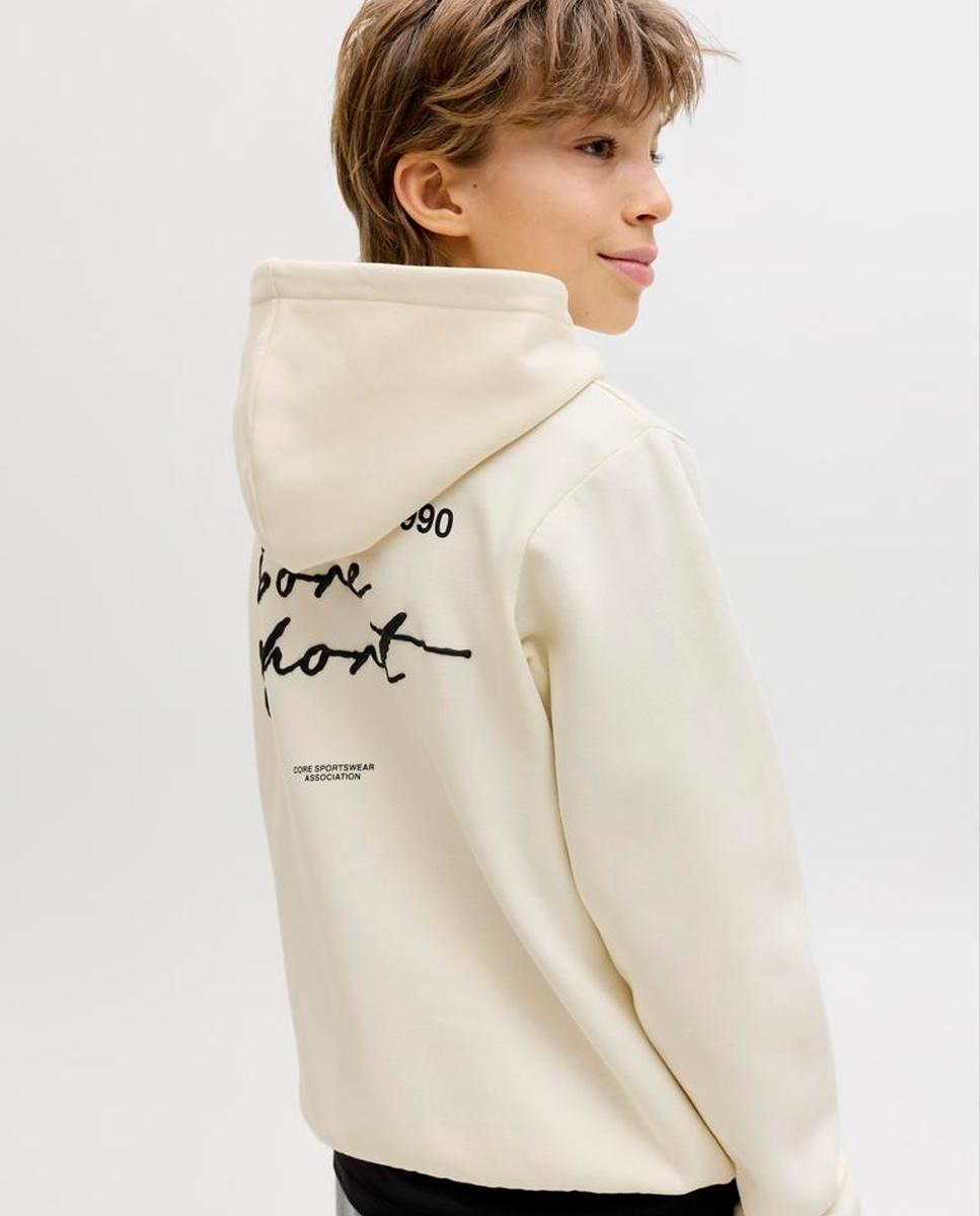 Sweatshirt com Capuz e Back Print Creme-4