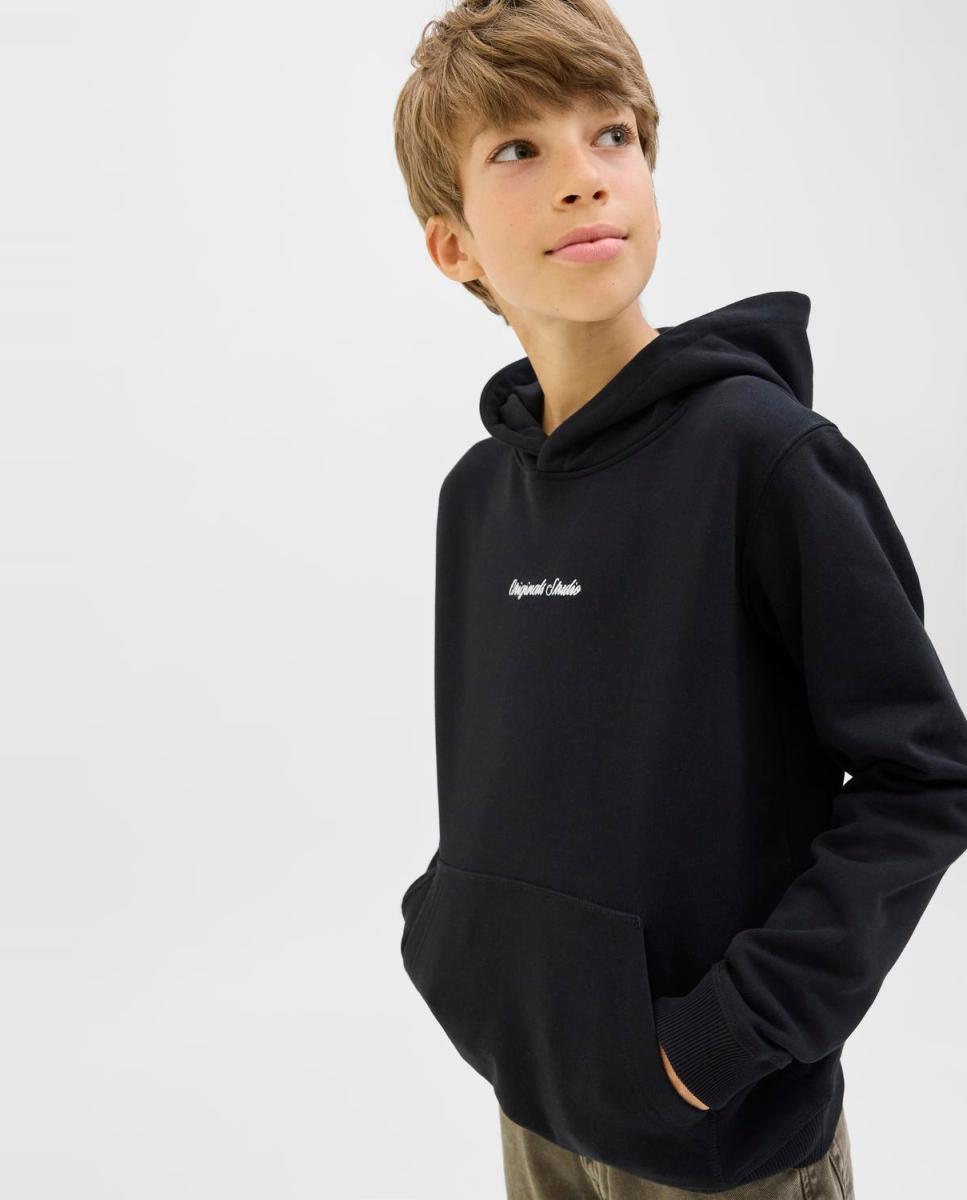 Sweatshirt com capuz e logótipo à frente Preto-3