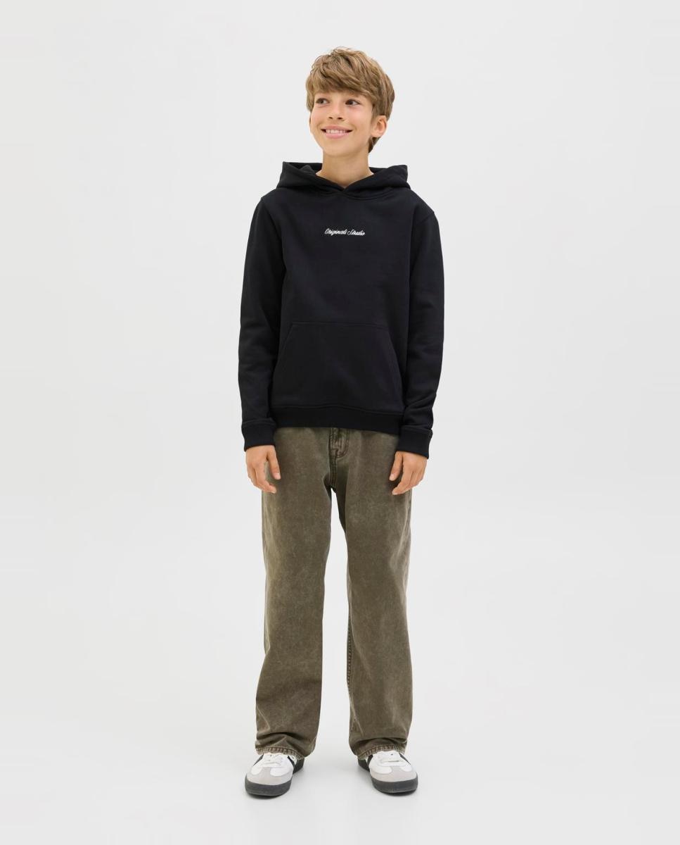 Sweatshirt com capuz e logótipo à frente Preto-5