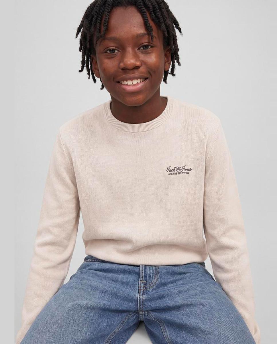 Jersey de niño cuello redondo - Jack & Jones - Natural Natural-3