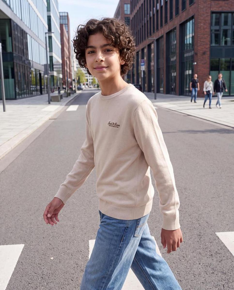 Jersey de niño cuello redondo - Jack & Jones - Natural Natural-4