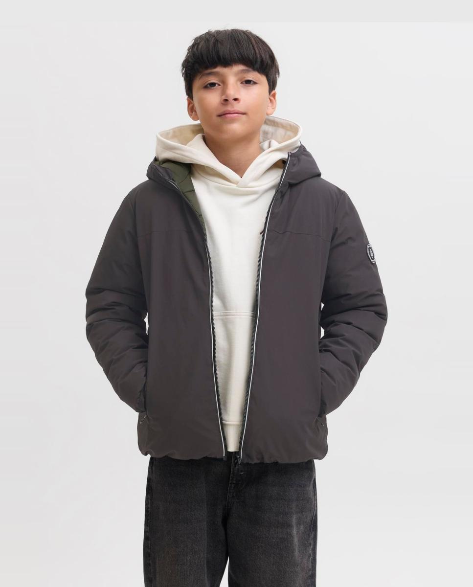 Plumífero reversible de niño con capucha - Jack & Jones - Negro Negro-1