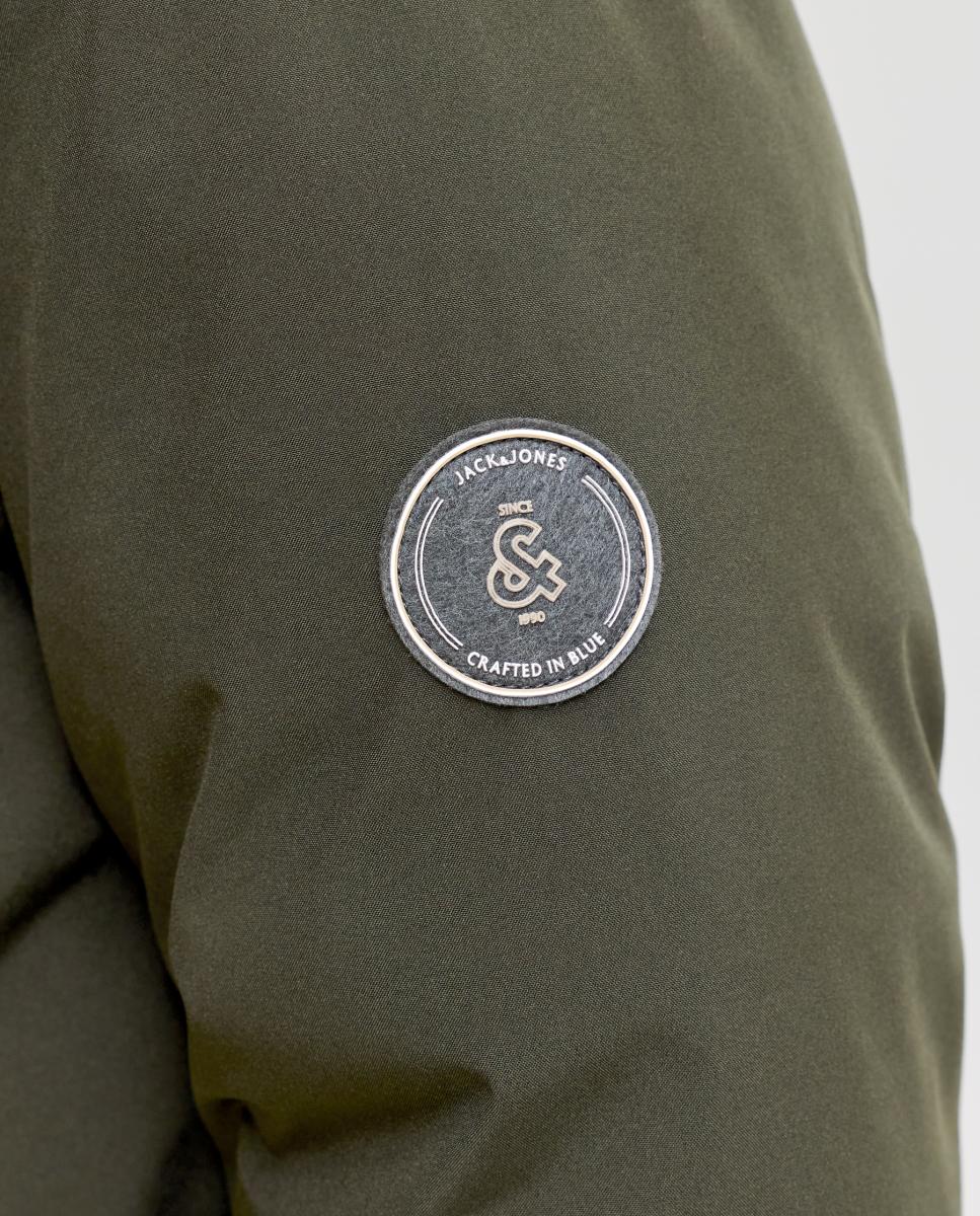 Blusão Acolchoado Reversível com Capuz Verde-militar-4