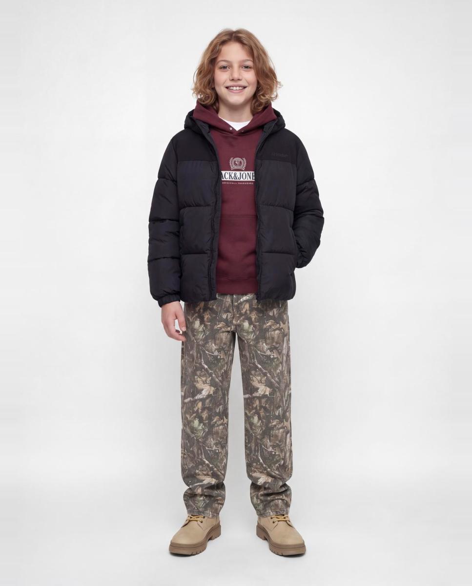 Plumifero de niño con capucha - Jack & Jones - Negro Negro-3