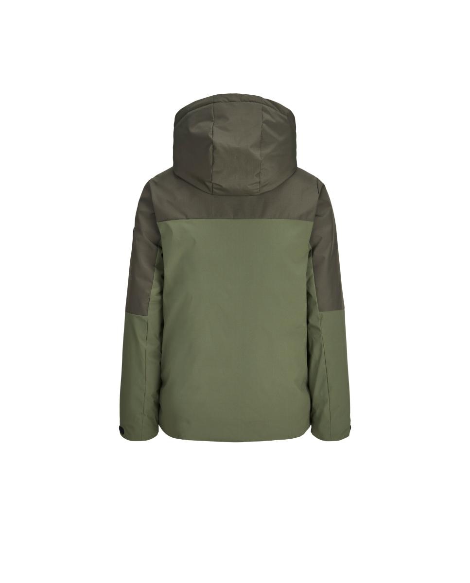Casaco Acolchoado com Capuz Verde-militar-5
