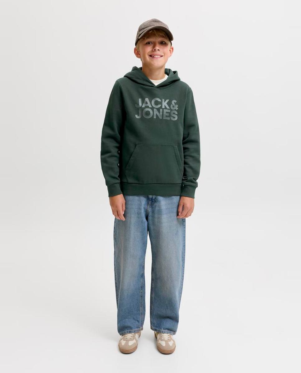 Sweatshirt preta de menino com capuz Verde-escuro-2