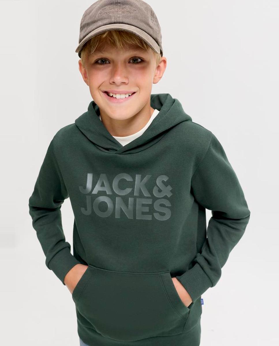Sweatshirt preta de menino com capuz Verde-escuro-4