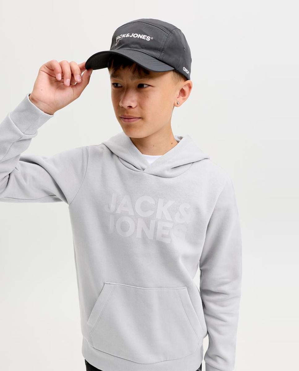 Sudadera de niño en negro con capucha - Jack & Jones - Gris claro Gris claro-4