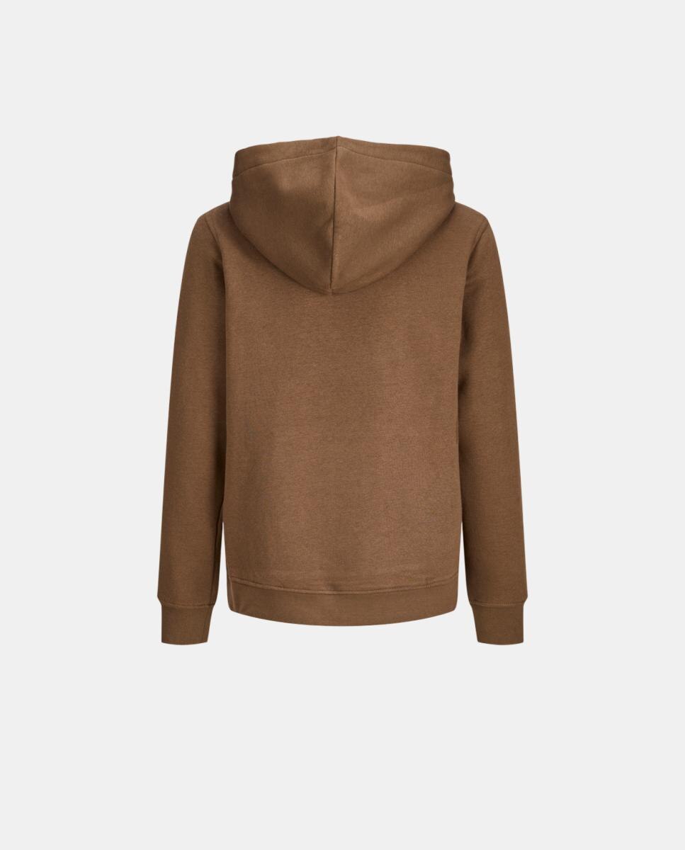 Sudadera felpada de niño con capucha y print frontal - Jack & Jones - Marrón oscuro Marrón oscuro-8