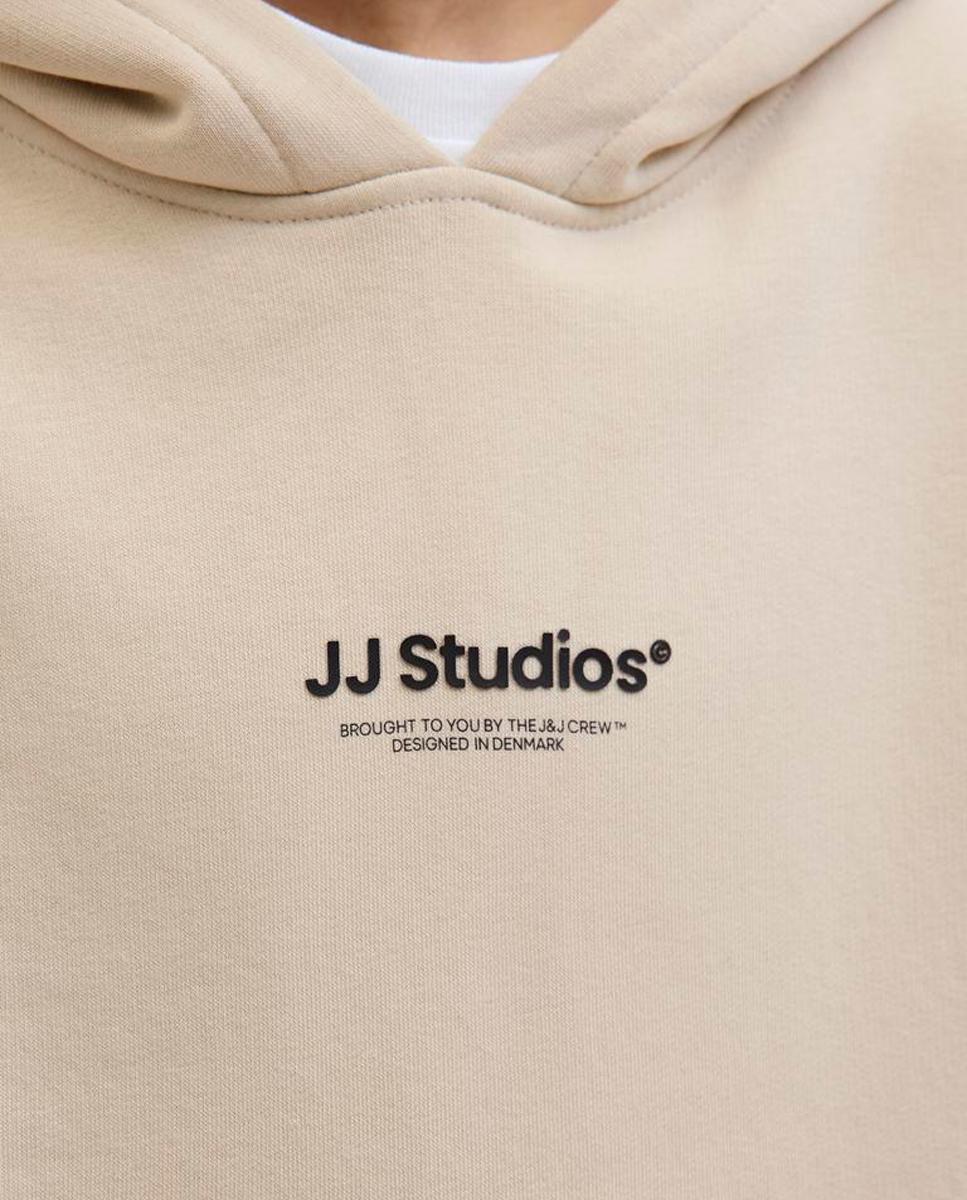Sudadera felpada de niño con capucha y print frontal - Jack & Jones - Natural Natural-6