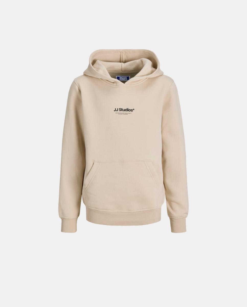 Sudadera felpada de niño con capucha y print frontal - Jack & Jones - Natural Natural-7