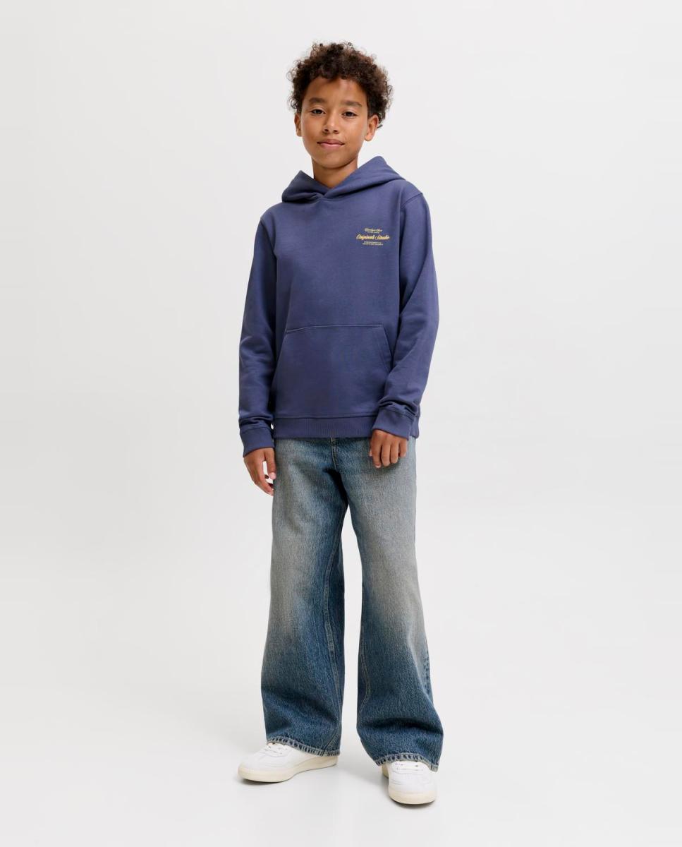 Sweatshirt com Capuz com Back Print Azul-marinho-1