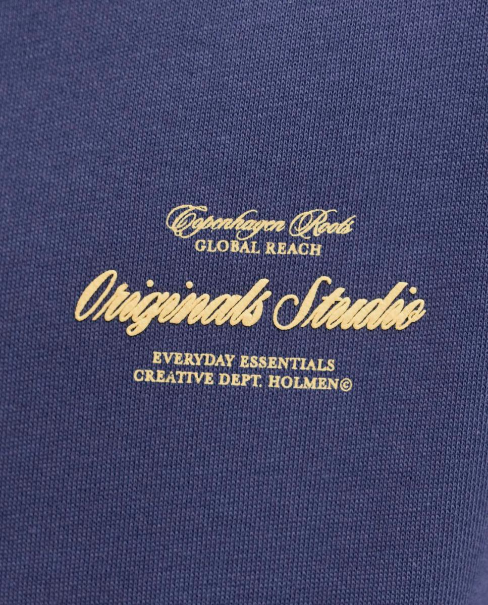 Sweatshirt com Capuz com Back Print Azul-marinho-5
