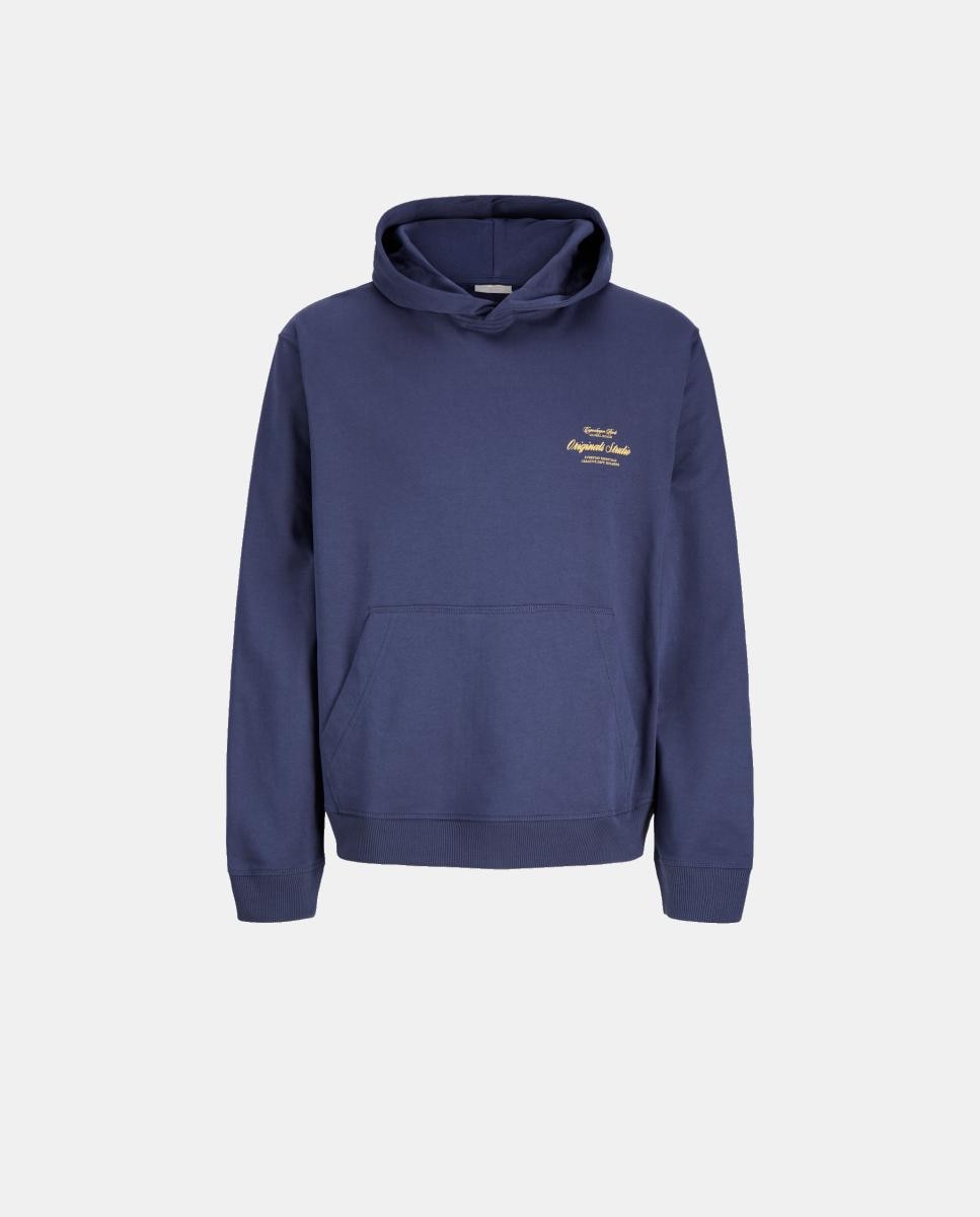 Sweatshirt com Capuz com Back Print Azul-marinho-6