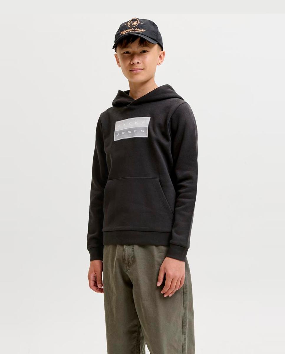 Sudadera de niño con capucha y print frontal - Jack & Jones - Negro Negro-1