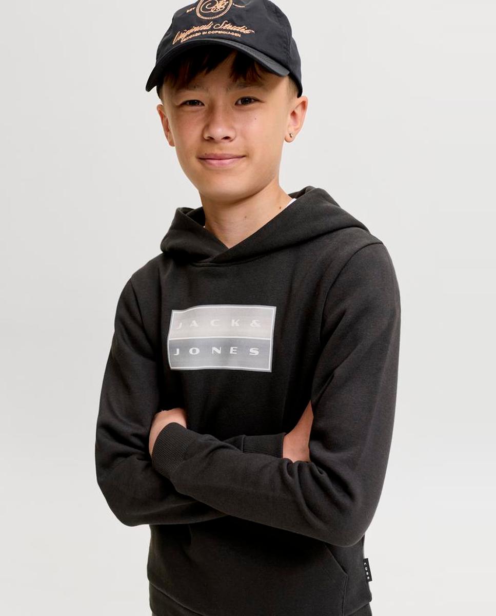 Sudadera de niño con capucha y print frontal - Jack & Jones - Negro Negro-4