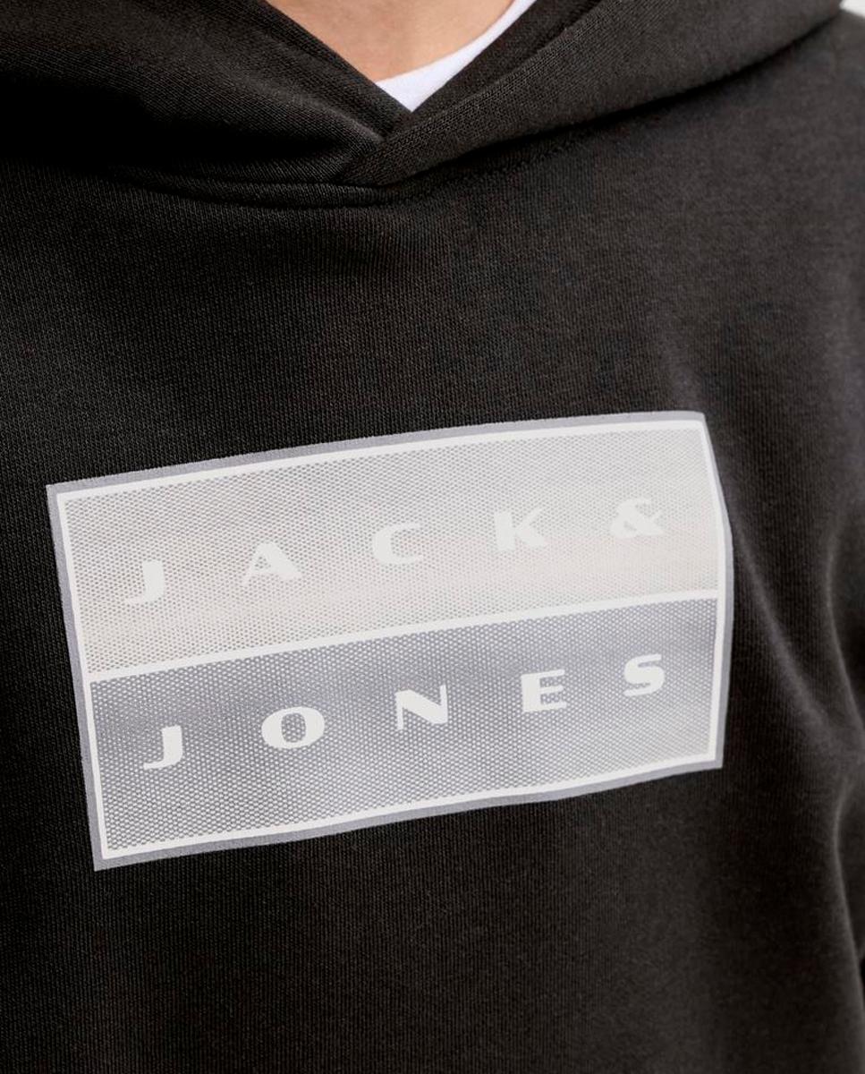 Sudadera de niño con capucha y print frontal - Jack & Jones - Negro Negro-5