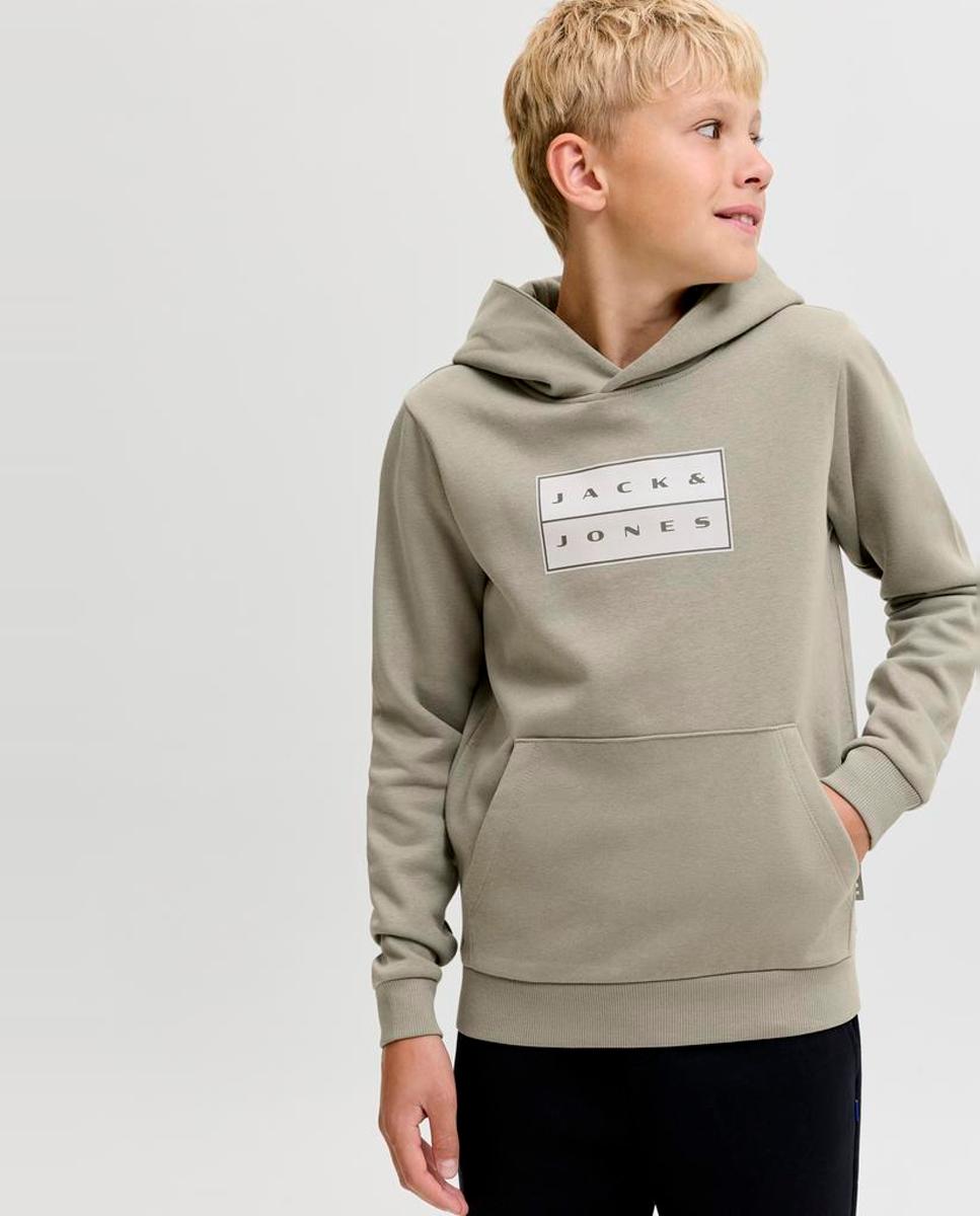 Sudadera de niño con capucha y print frontal - Jack & Jones - Verde claro Verde claro-4