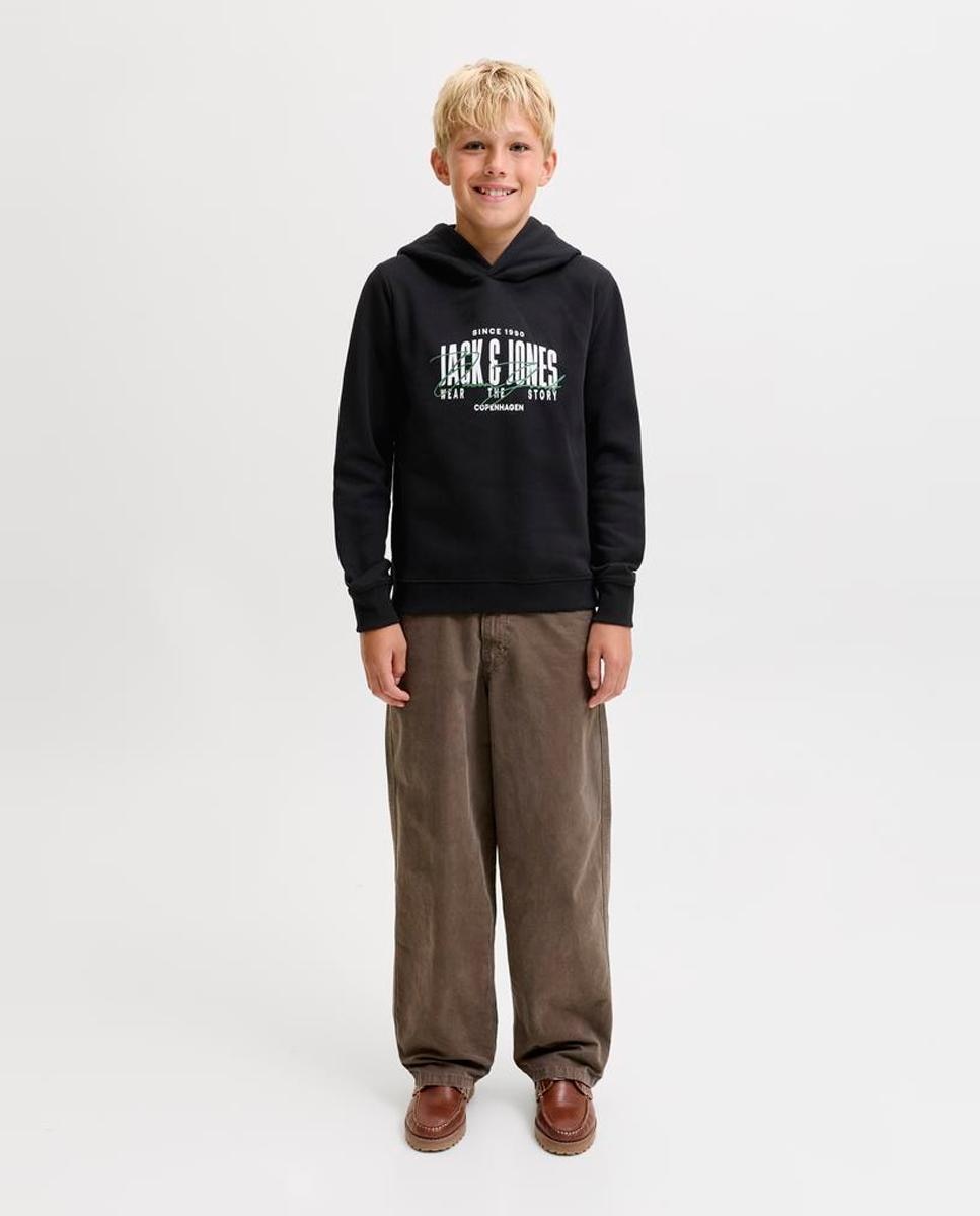 Sudadera de niño con capucha y print frontal - Jack & Jones - Negro Negro-2