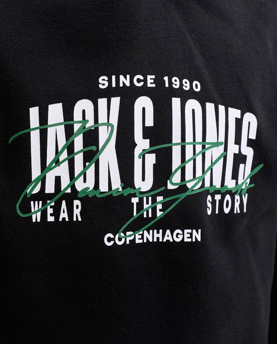 Sudadera de niño con capucha y print frontal - Jack & Jones - Negro Negro-5