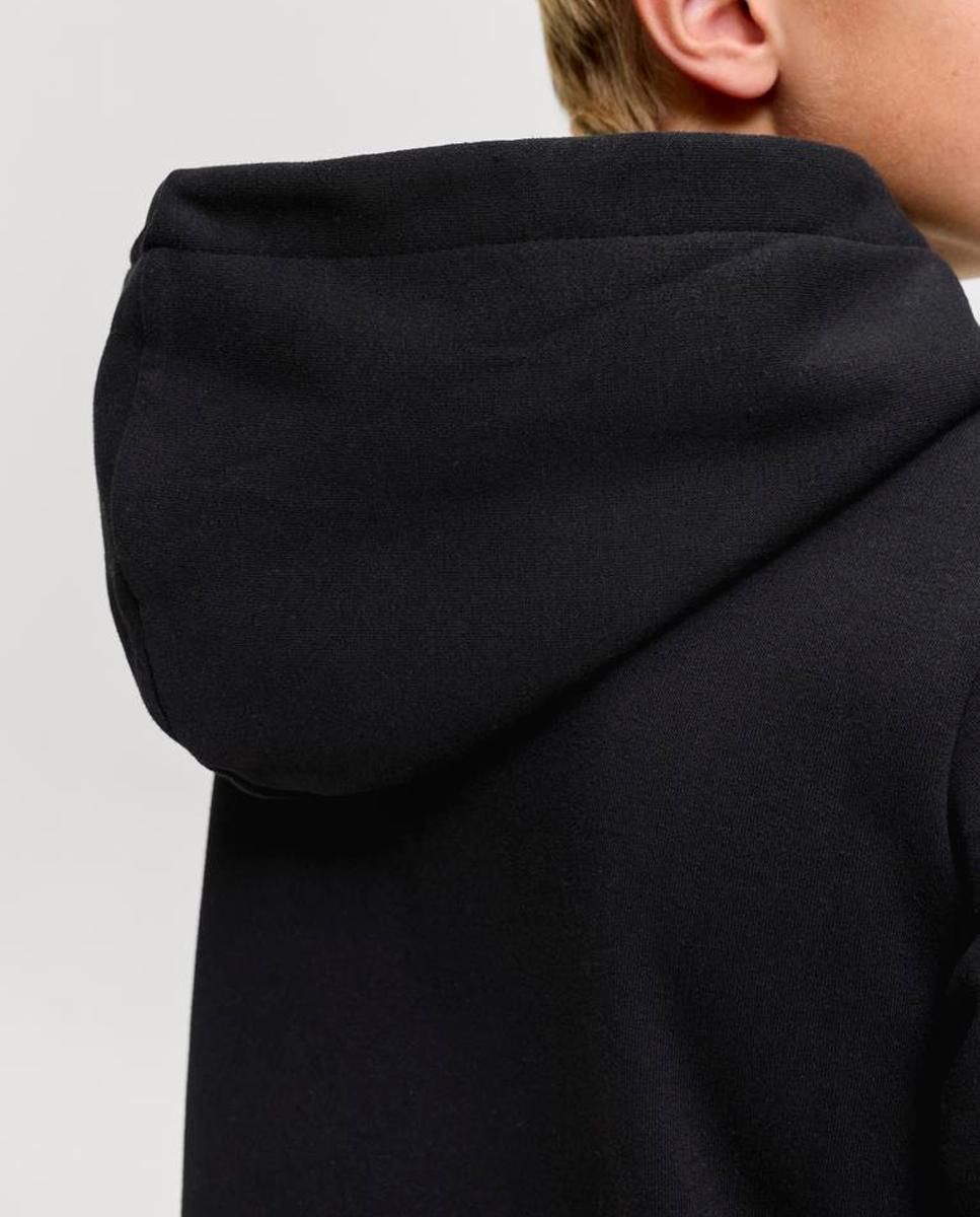 Sudadera de niño con capucha y print frontal - Jack & Jones - Negro Negro-6
