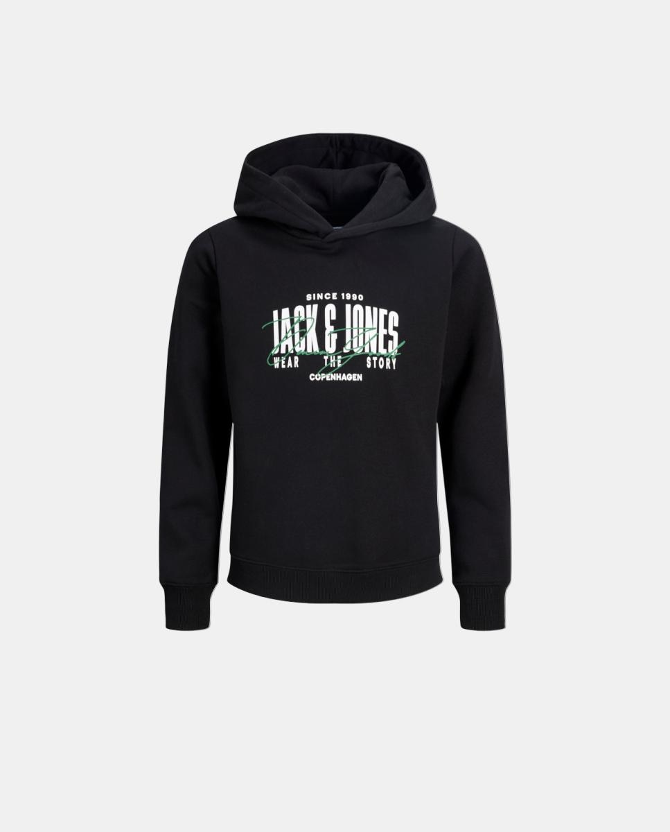 Sudadera de niño con capucha y print frontal - Jack & Jones - Negro Negro-7